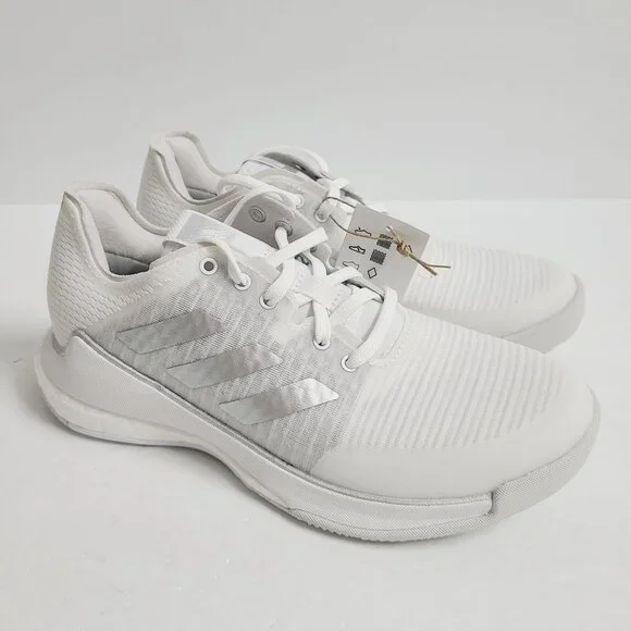 NEW Adidas Womens CrazyFlight Volleyball Shoes IG3970 Size 14 White Silver